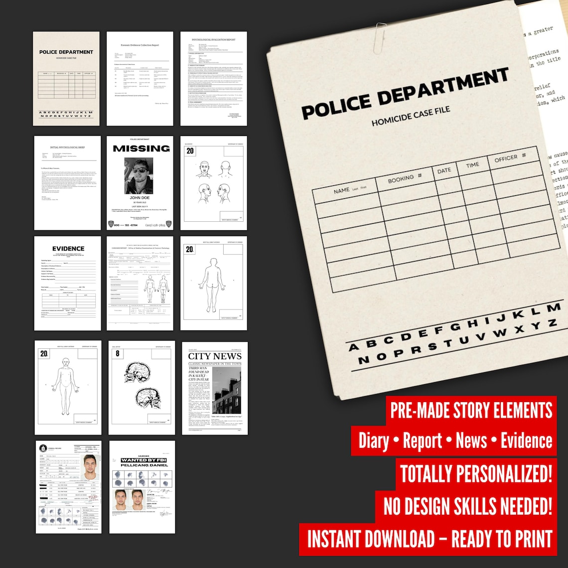 True Crime Case File – Custom Serial Killer Kit – Canva – Vintage ...