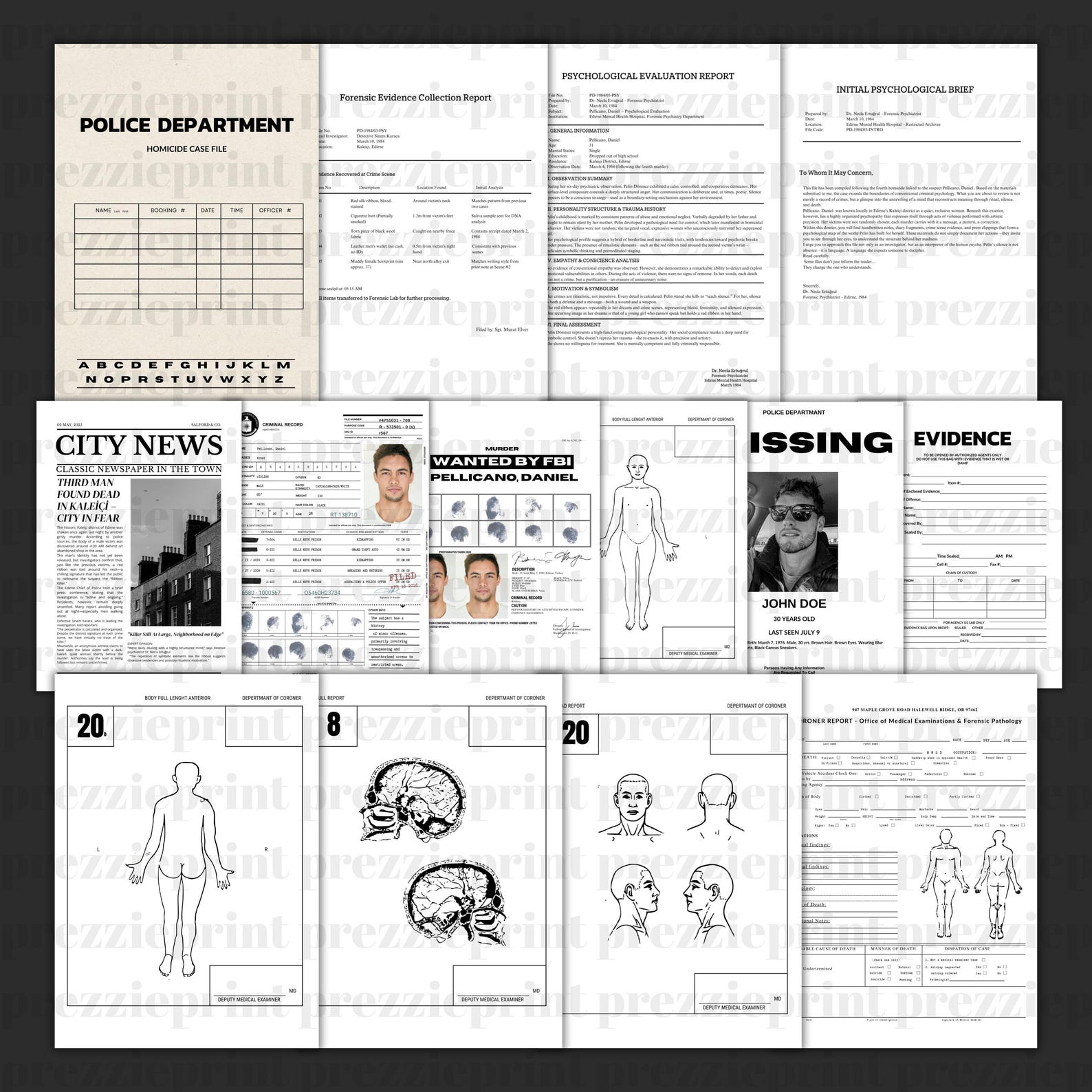 Mini Case File Template True Crime Case File – Custom Serial Killer Kit – Canva – Vintage ...