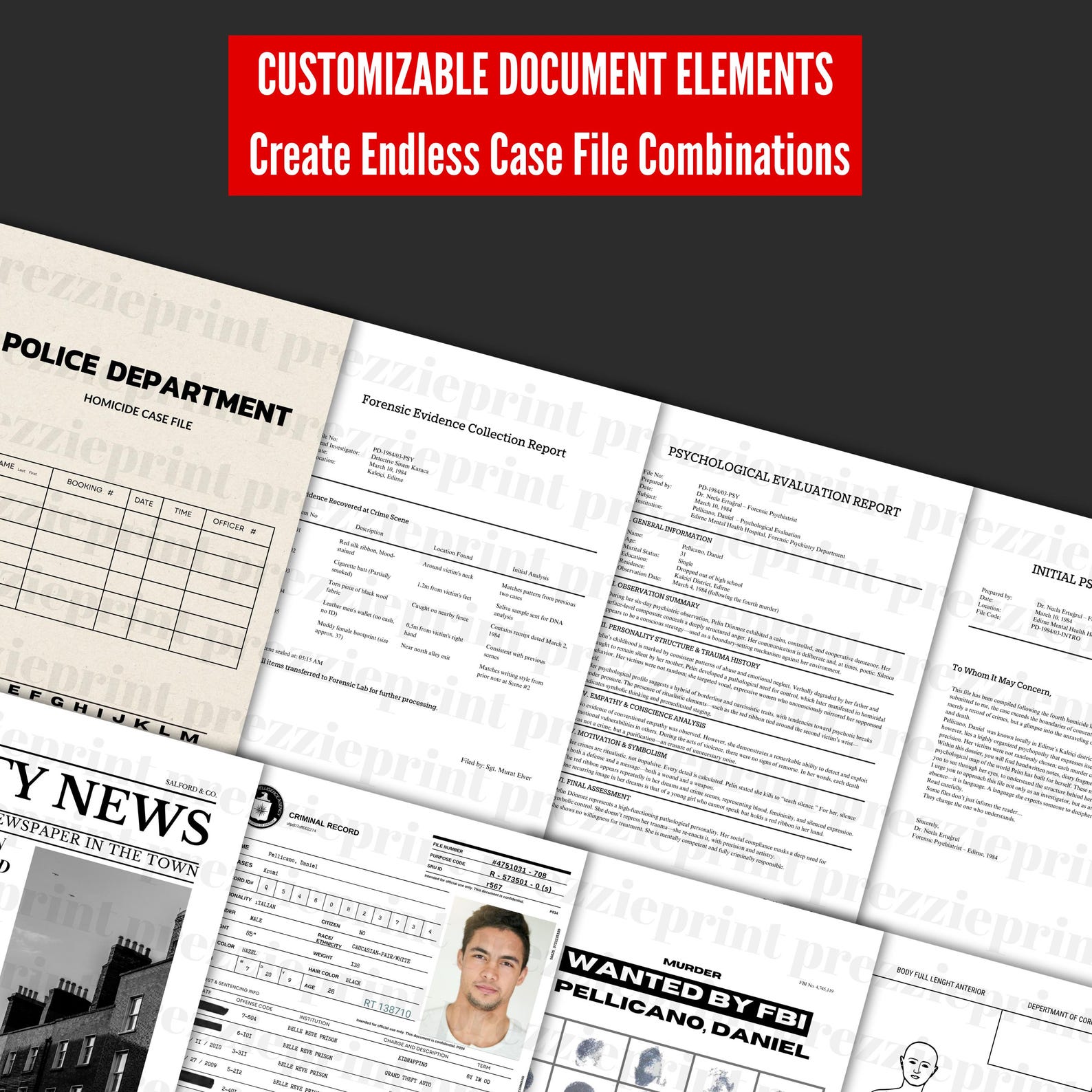 True Crime Case File – Custom Serial Killer Kit – Canva – Vintage ...