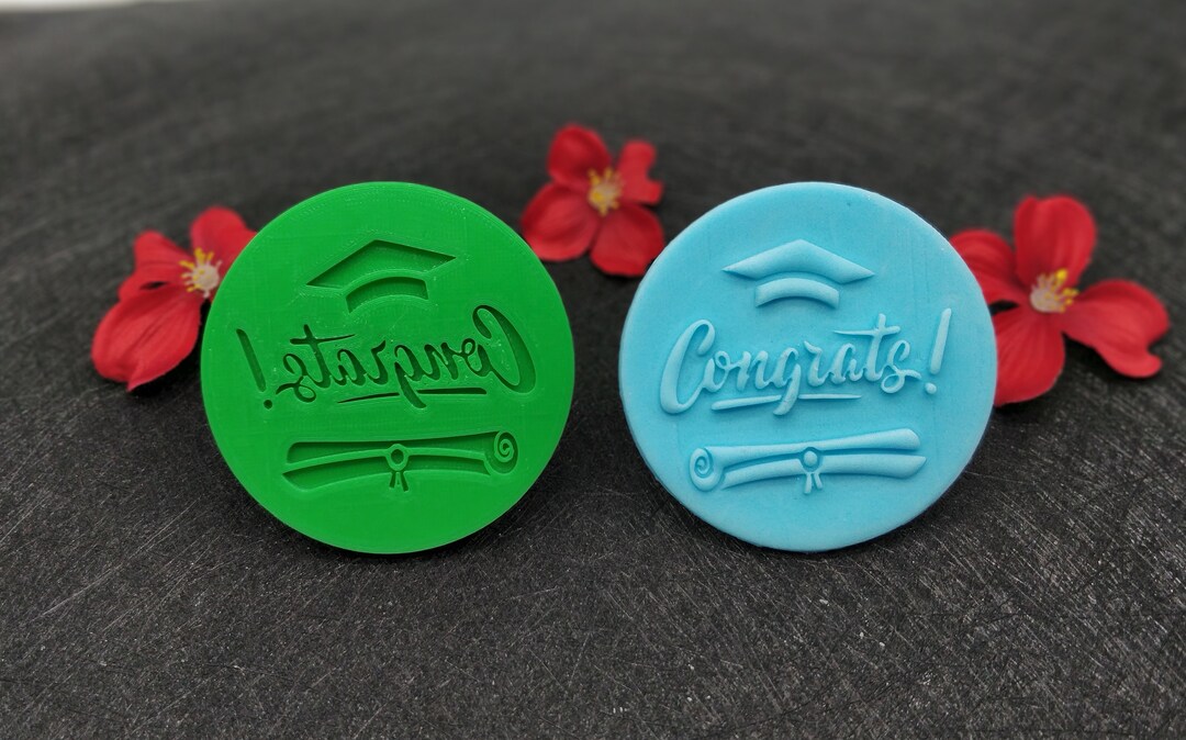 Congrats Graduation Embosser Raised fondant and cookie stamp - Etsy ...