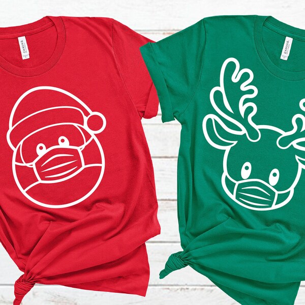 Camiseta navideña divertida de Papá Noel/Rodolfo el reno enmascarado, regalo navideño