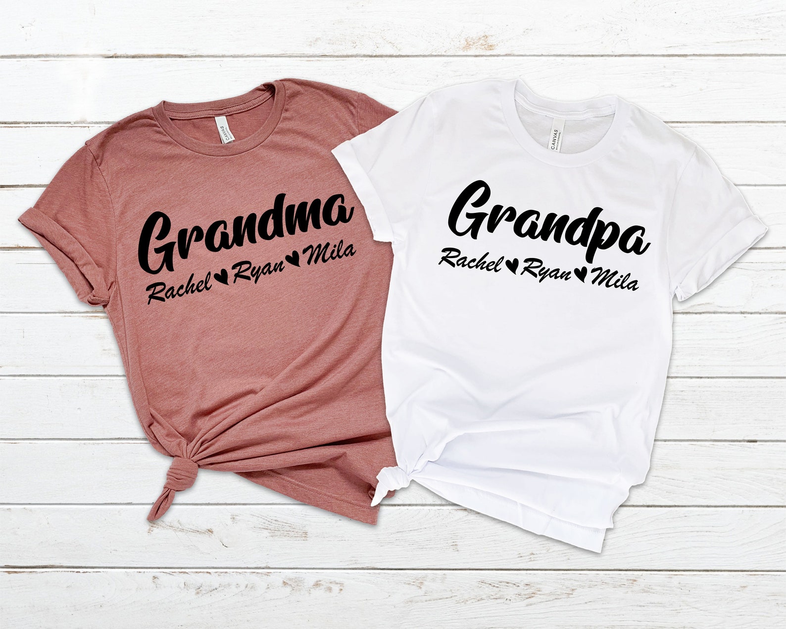 Grandma Grandpa Shirt With Grandkids Names Grandma Shirt | Etsy