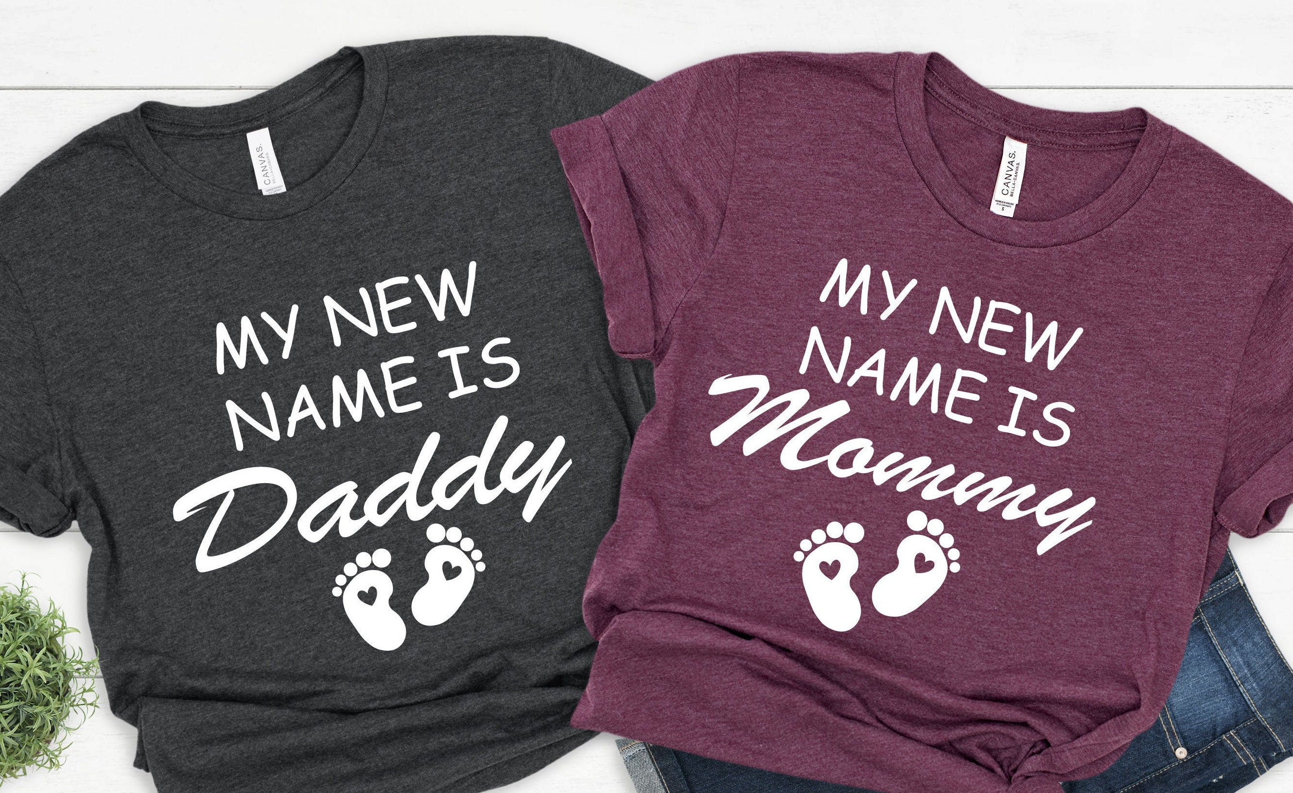 My New Name is Mommy Shirt New Dad Shirt Baby Foot New Mom | Etsy