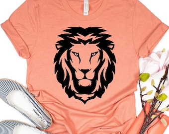 Lion Face Shirt, Lion Shirt, Wild Lion Shirt, Animal lover Shirt, King Lion, Lion Lover, African Tribal Shirt, Zoo shirt