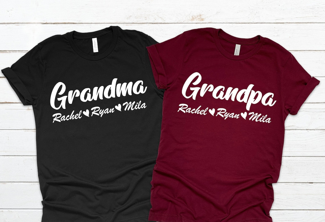 personalized grandma shirts with grandkids names