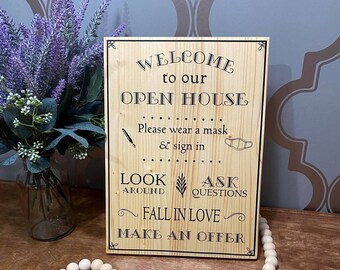 Personalized Open House Real Estate Counter Staging Table Sign