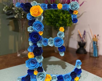 Floral and Wood Flower Letter with stand