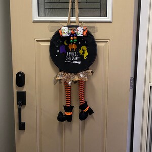 Letrero brujo de la puerta de Halloween