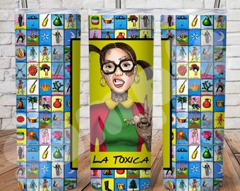La Toxica Loteria 20 oz stalen beker met plastic rietje