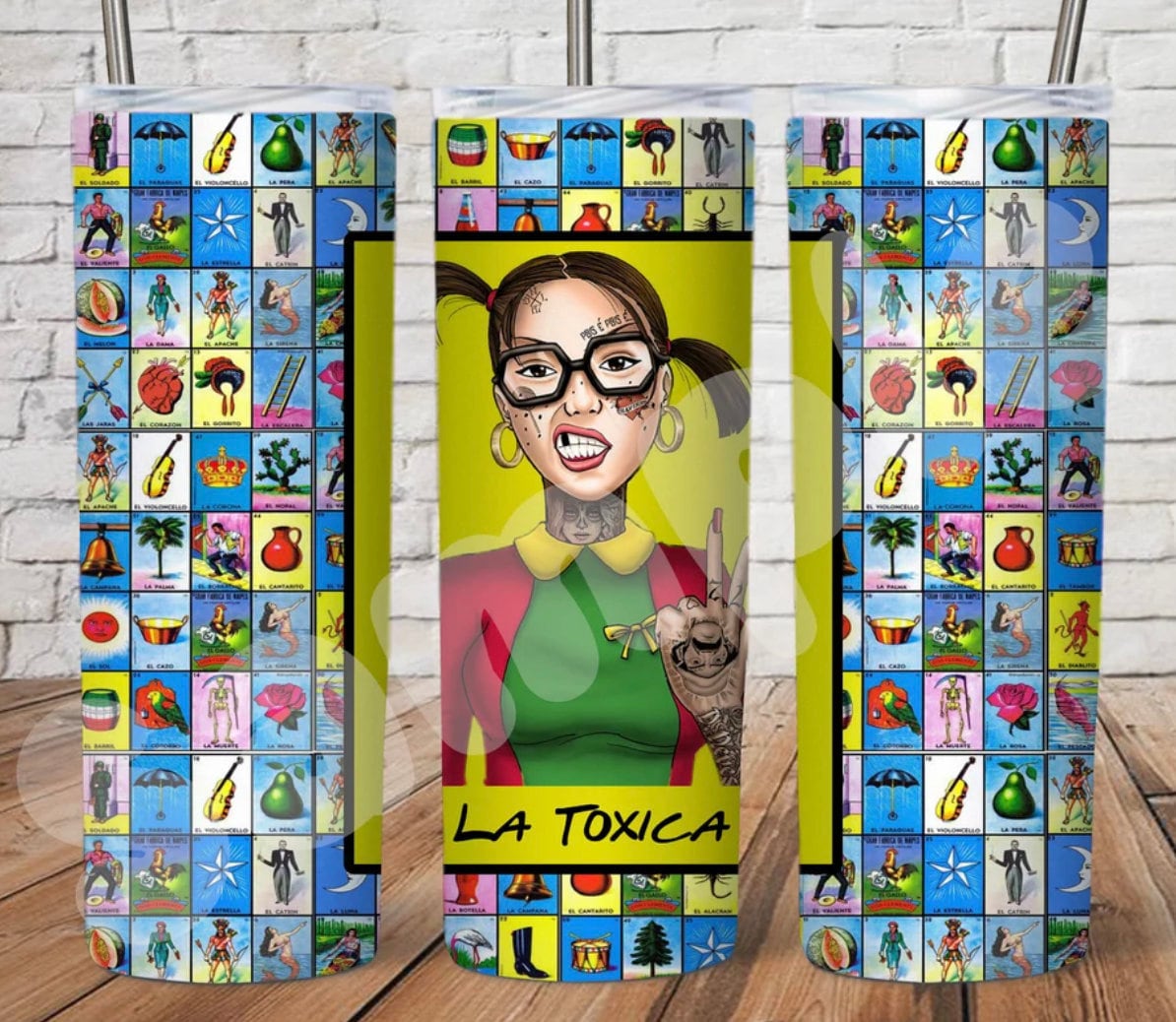 La Toxica Loteria 20 Oz Steel Tumbler With Plastic Straw - Etsy