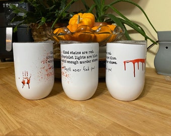 True Crime Insulated Wine Cup CUSTOMIZABLE | Murder Show | Crime Scene | Crime Show Addict | Crime Junkie| Blood Stains Are Red Ultraviolet