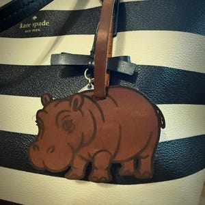 Leather Hippo Bag Charm