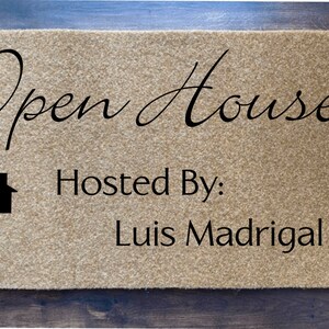 Open House Real Estate Doormat (Customizable) Real Estate Agent Gift, Real Estate Listing, For Sale Doormat, Real Estate Broker Gift