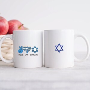Peace Love Hanukkah Coffee Tea Mug