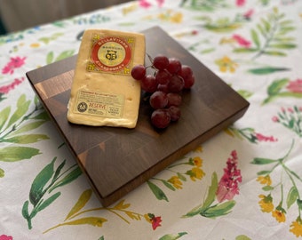 Walnut Cutting Board End Grain | Handmade Serving Board | Handcrafted Chopping Block | Walnut Butcher Block | 12 inches by 12 inches