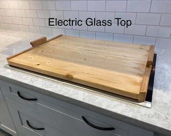 Salento Model - Handcrafted wood stained stovetop cover, serving tray, noodle board, kitchen decor, blank/personalized