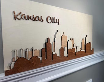 Wood Layered City Skyline