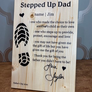 Personalized Stepped Up Dad Wall or Shelf Art