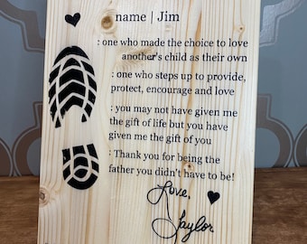 Personalized Stepped Up Dad Wall or Shelf Art