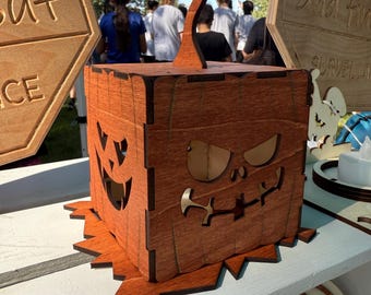 Wooden Pumpkin Lantern