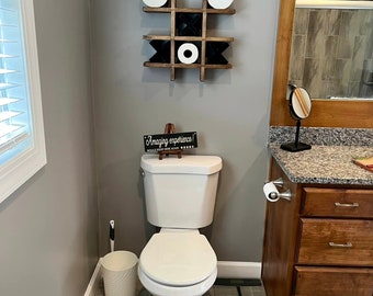 Tic Tac Toe Toilet Paper Holder for Bathroom Wall