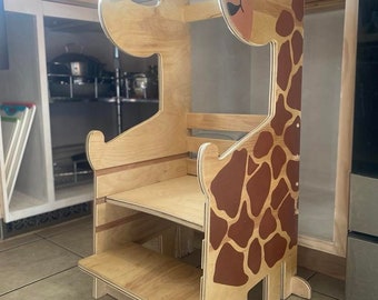 Giraffe Helping Hands Tower for toddler help in the kitchen