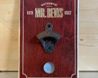 Personalized Wall Mounted Carved Wood Beer and Soda Bottle Opener