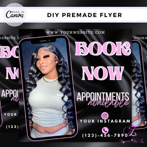 Editable Book Now Flyer - Appointments Available Flyer - Social Media Branding - Book Now Flyer - Beauty Flyer - Hairstylists - Lash Tech