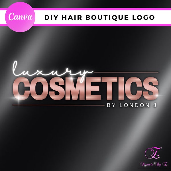 DIY Cosmetics Logo - Premade Small Business Logo - Beauty Logo - Makeup - MUA -Editable Canva Template - Mink Lashes