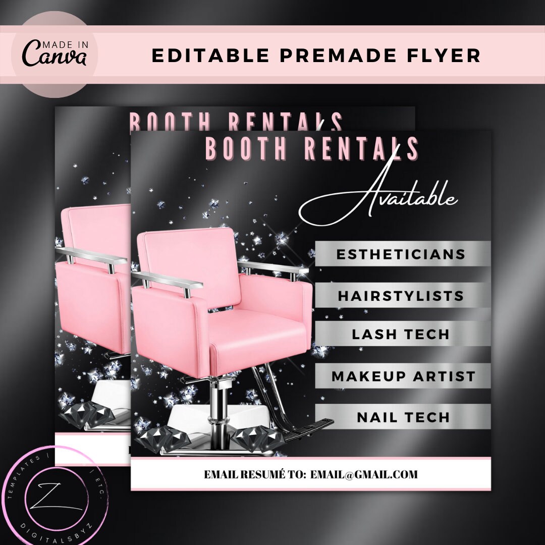 DIY Booth Rental Flyer Hairstylist Flyer Hair Flyer Now - Etsy