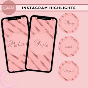 COBERTURAS DE DESTAQUE DO INSTAGRAM, capas de destaque rosa e ouro rosa, destaques de histórias do Instagram, Lashes Insta Story, Bundles Insta Story