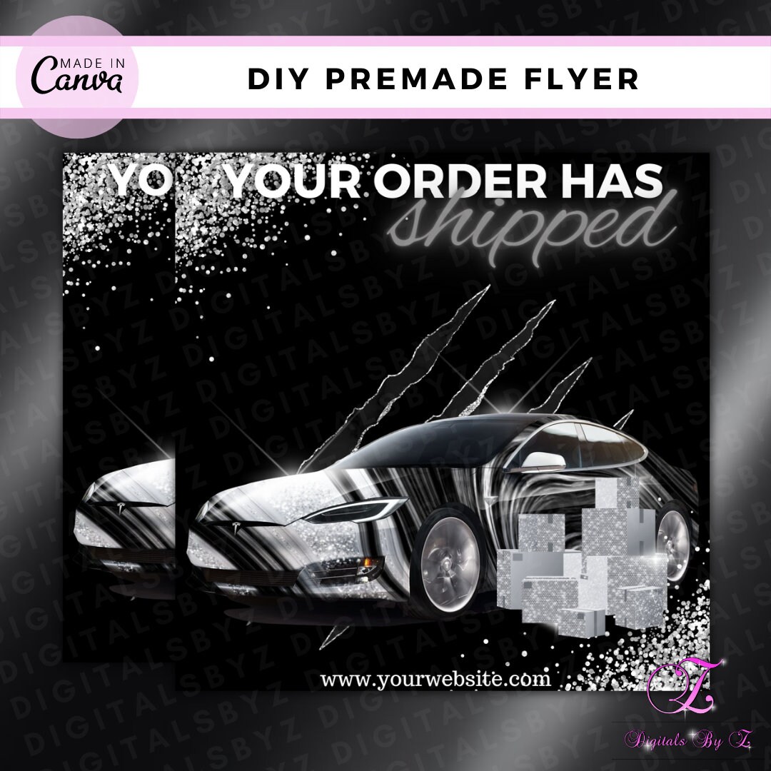 shipping template Orders shipped instagram template Orders have shipped flyer Order update flyer DIY Shipping Flyer Flyer