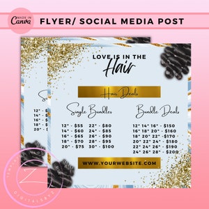 Editable VALENTINES DAY HAIR Sale Flyer, Instagram Flyer, Hair Flyer, Wig Deals, Hairstylists, Mink Hair Extensions