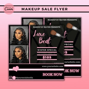 MAKEUP DEAL FLYER, Social Media Flyer, Makeup Flyer, Instagram Post, Canva Template, Diy Makeup Flyer