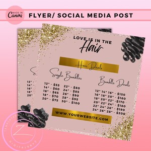 Editable VALENTINES DAY HAIR Sale Flyer, Instagram Flyer, Hair Flyer, Wig Deals, Hairstylists, Mink Hair Extensions