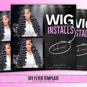 Hair Booking Flyer, Book Now Flyer, Wig Install Flyer, Appointments Available Flyer, DIY Booking Flyer, Makeup, Nails, Lashes Flyer