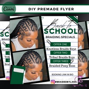 Back To School Flyer - Social Media Flyer - Sale Flyer - Braid Flyer - MUA Flyer - Hairstylists Flyer - Template Flyer