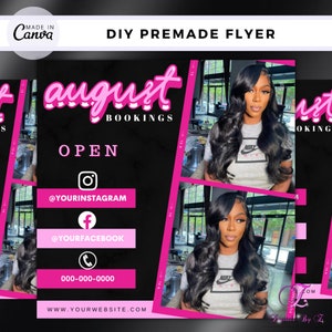 DIY August Bookings Flyer, Appointments Available Flyer, Social Media Branding, Book Now Flyer - Booking Available - August Books Are Open
