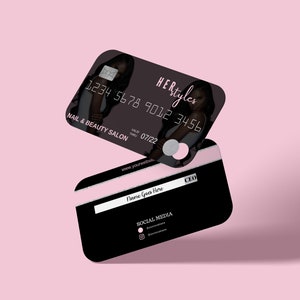 Business Loyalty Card, Feminine Visitenkarte Karte, bearbeitbare Business Kreditkarte, DIY Beauty Business Lash, Nagel, Haar, Make Up