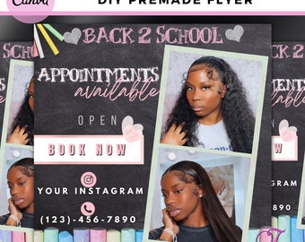 Back To School Flyer - Social Media Flyer - Sale Flyer - Braid Flyer - MUA - Hairstylists Flyer - Template Flyer - Appointments Available