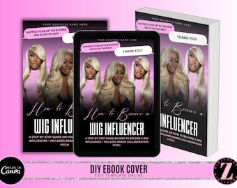 Haar Ebook Cover Vorlage - Ebook Cover - Perücke Influencer - PLR - Bearbeitbare Haar Ebook Cover Vorlage, Hairstylist & Salon Professional Design