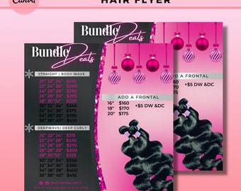 DIY Hair Price List Flyer, Motion Flyers, Hair Pricelist, CHRISTMAS, HOLIDAY