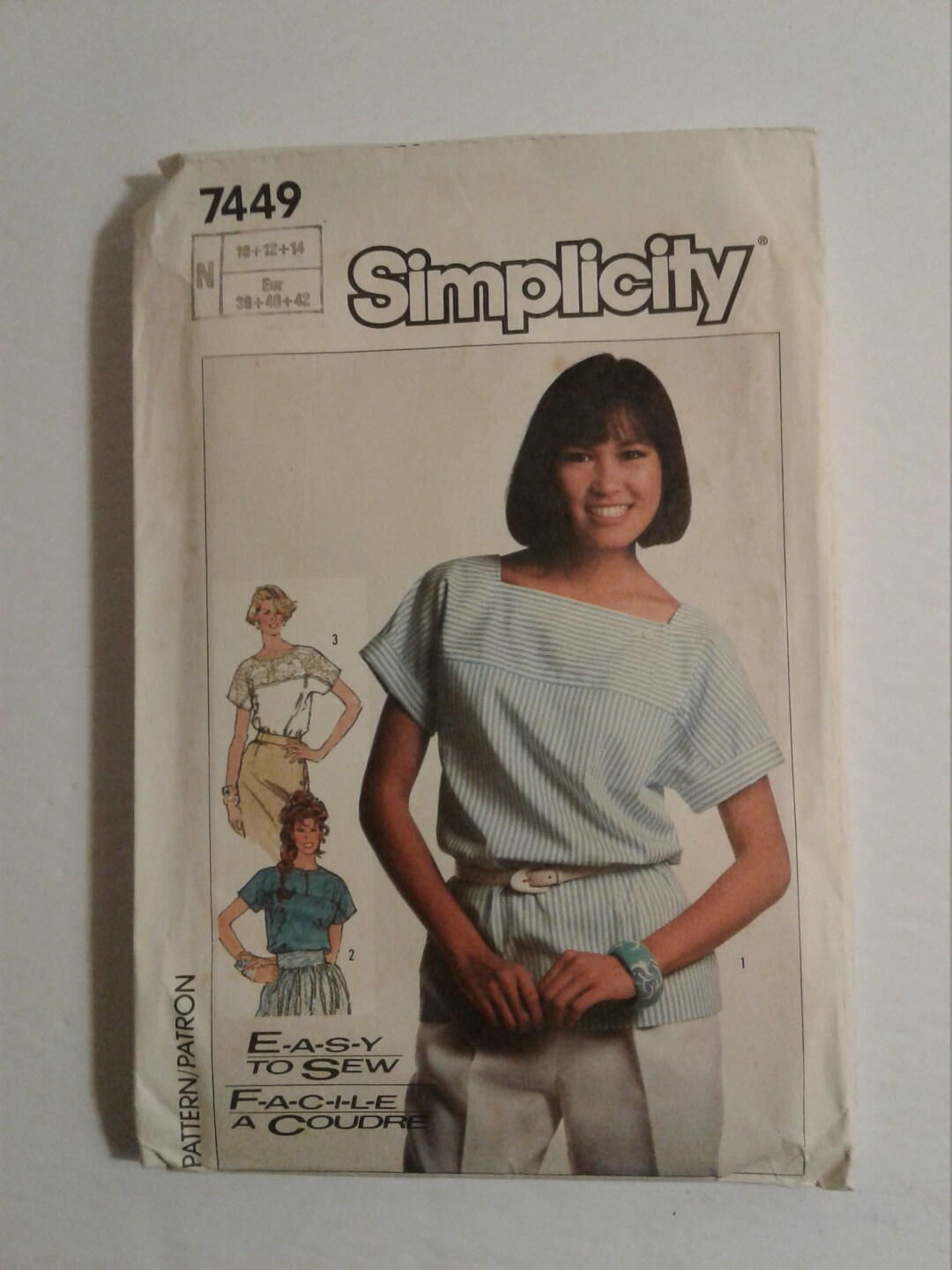7449 Vintage Simplicity 1986 Blouse Top Uncut Pattern With - Etsy