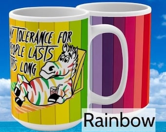 Fruit Stipe No Tolerance (Rainbow) Mug 15oz