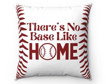 Baseball Home Base Spun Polyester Square Pillow
