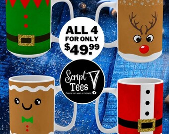 Christmas Character Mug Set 15oz