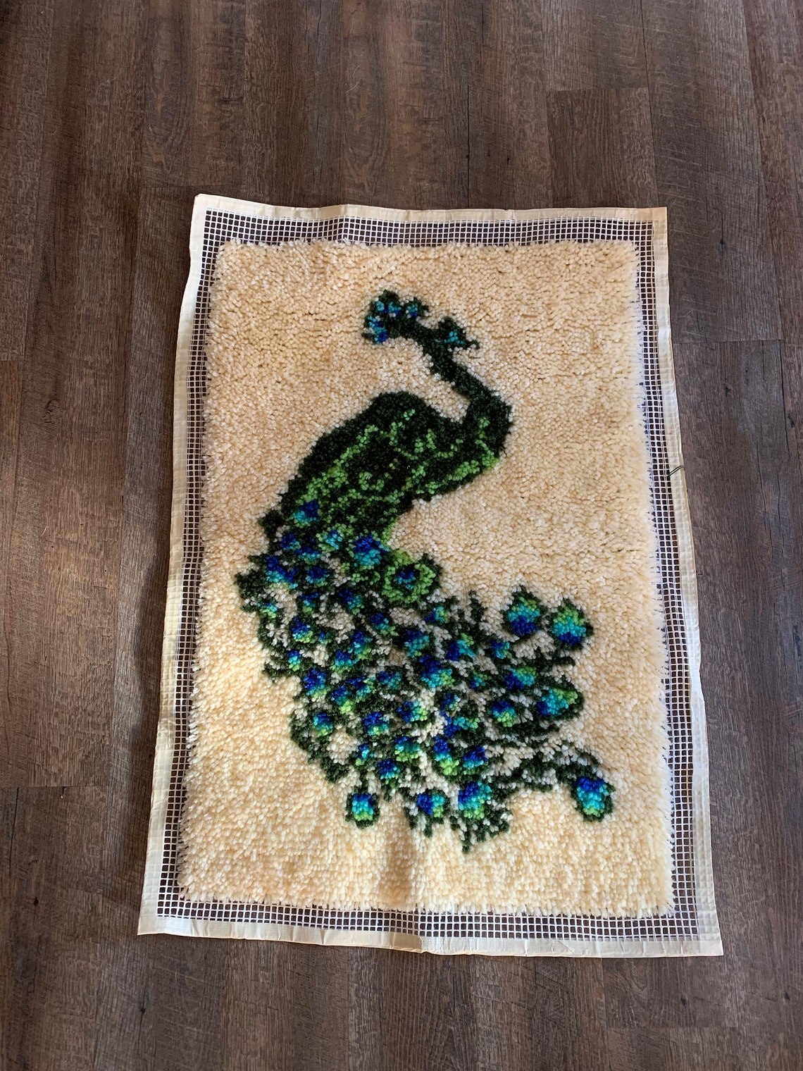 Vintage Latch Hook Rug/Wall Hanging Etsy