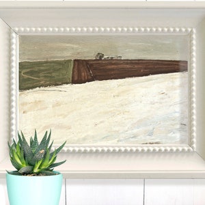 Denmark, winter landscape oil painting. Digital print up to 24 x 36 inches.
