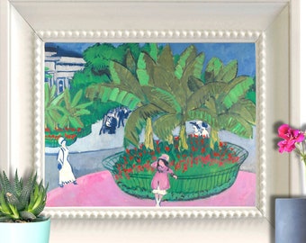 Ernst Ludwig Kirchner, Summer Wall Art,  Pink Vintage wall print, German art, German Expressionist, instant download