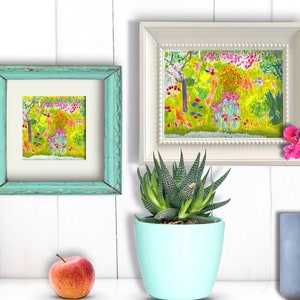 PIERRE BONNARD Little Printable Garden landscape Trees and Flowers Lime Green and Pink Kitchen Wall Art Instant Digital 5x7 089 image 3